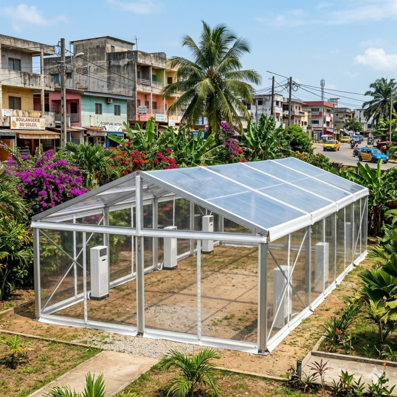 Location de Chapiteau climatisé transparent 200 m2 (10x20m ) sans parquet
