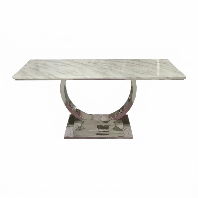 Location pour Table de l'Unite - Metal Argente et Marbre - L:160cm H:80cm