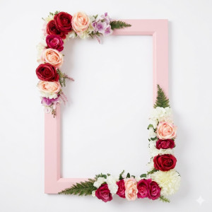 Location pour Cadre photo Rose - Long 94cm - Larg 56cm