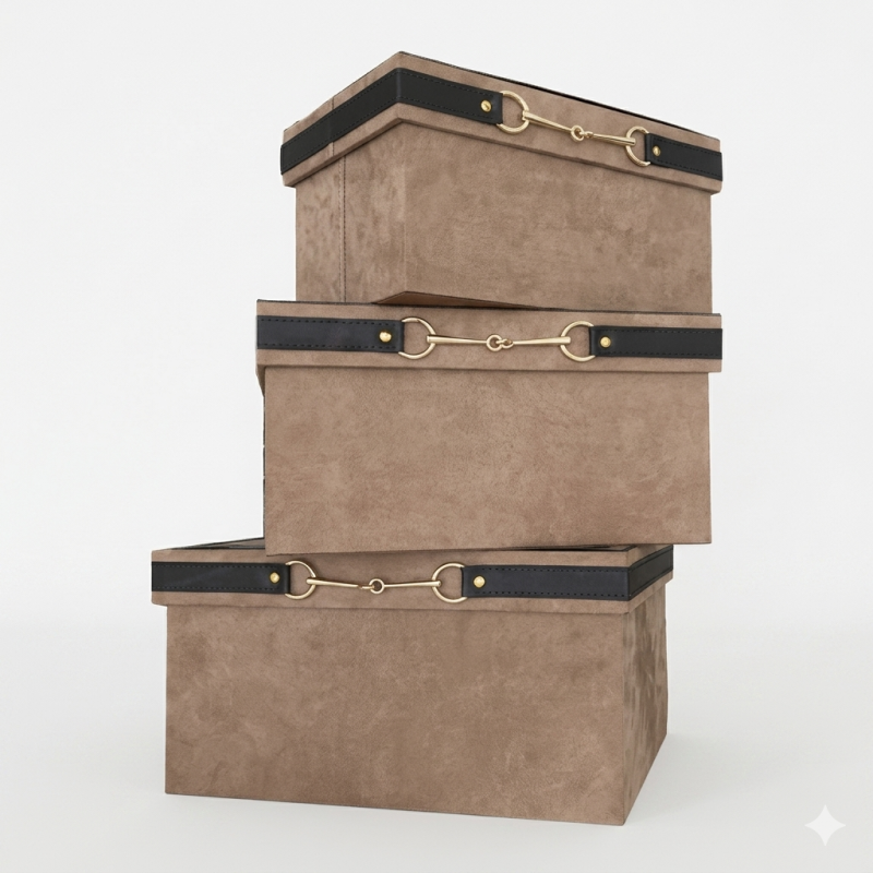 Location pour Coffret Deco - Trio - Marron - long 29cm larg 40cm