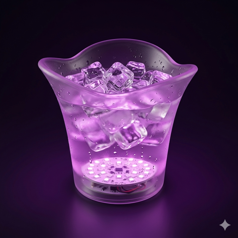 Location pour Seau a champagne lumineux - H 27cm - D 36cm