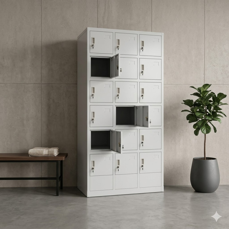 Armoire de rangement en acier à 18 compartiments Armoire de rangement en acier à 18 compartiments