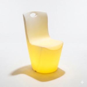 Location de Chaise basse lumineuse - luminosite 6 heures - H:83cm l:41cm