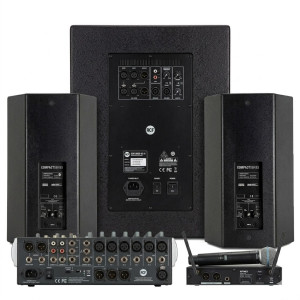 2 acoustiques 5215 - 1 Caisson basse 8001AS - 1 Console - 1 micro UHF