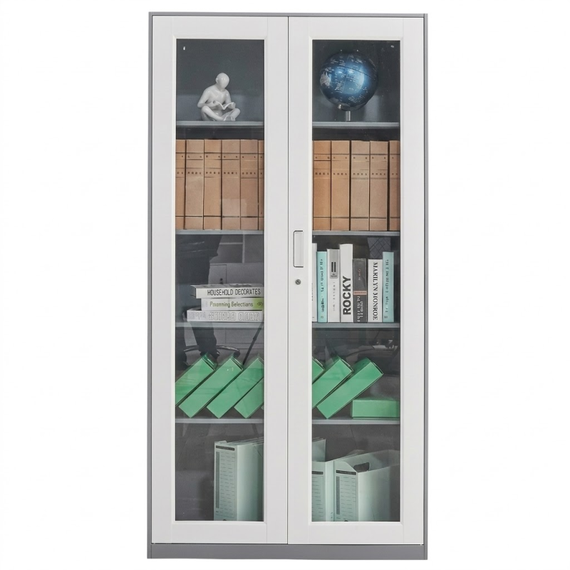 Armoire de rangement métallique porte vitrée pour bureau