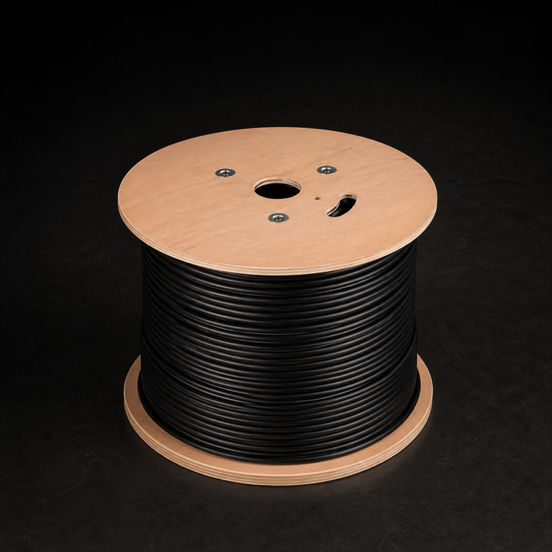 Câble Cat6 FTP 305m oudoor noir + fil courant