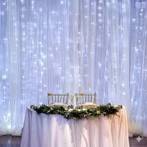 Location de Rideau Lumineux Blanc - 3,25 mètres par 2,65 mètres