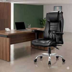Fauteuil de Direction Exécutif Premium – Cuir Noir avec Appui-Tête Intégré AO65-1 Fauteuil de Direction Exécutif Premium – Cuir Noir avec Appui-Tête Intégré AO65-1
