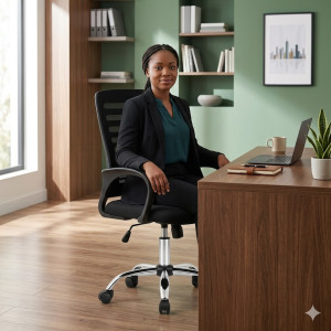 Chaise de Bureau Ergonomique Mesh Noir Premium 968-82-1 Chaise de Bureau Ergonomique Mesh Noir Premium 968-82-1