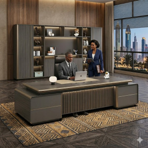 Bureau Directeur / Ministre en forme en bois avec une finition moderne