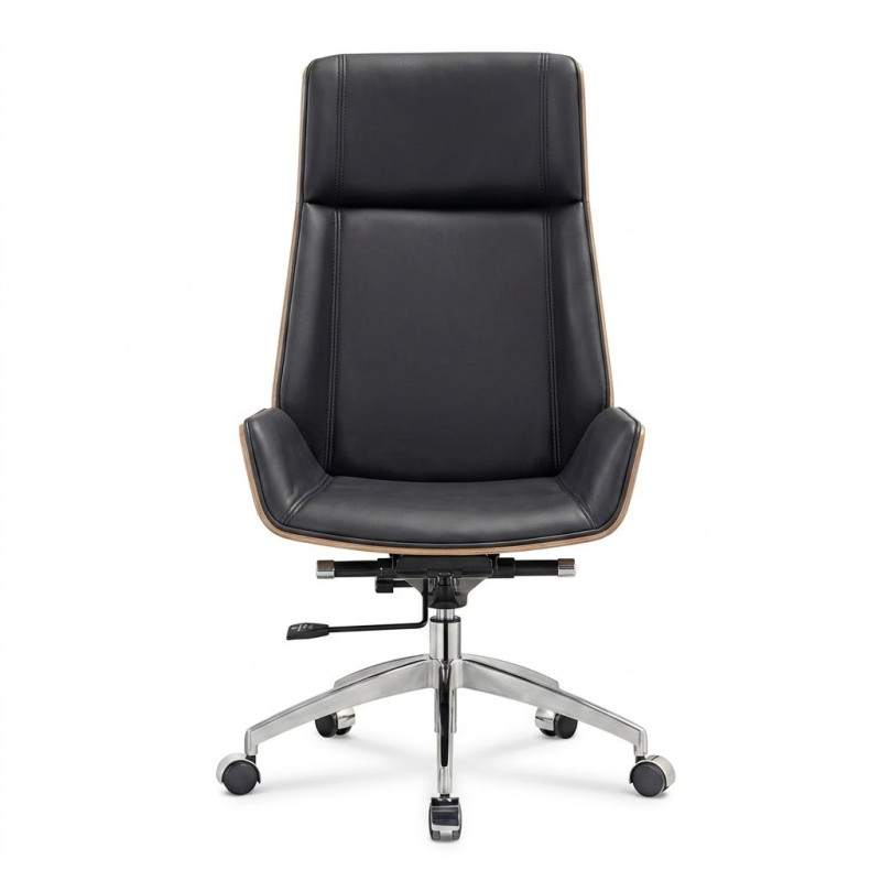 Fauteuil Exécutif Noyer et Cuir Noir Fauteuil Exécutif Noyer et Cuir Noir