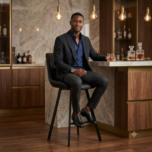 Tabouret de Bar Industriel Rembourrée – Design Contemporain