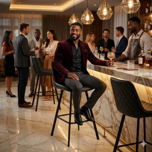 Tabouret de Bar Industriel Rembourrée – Design Contemporain
