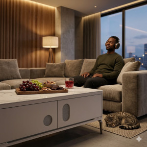 Table Basse Contemporaine Marbre Blanc avec Rangements Intégrés