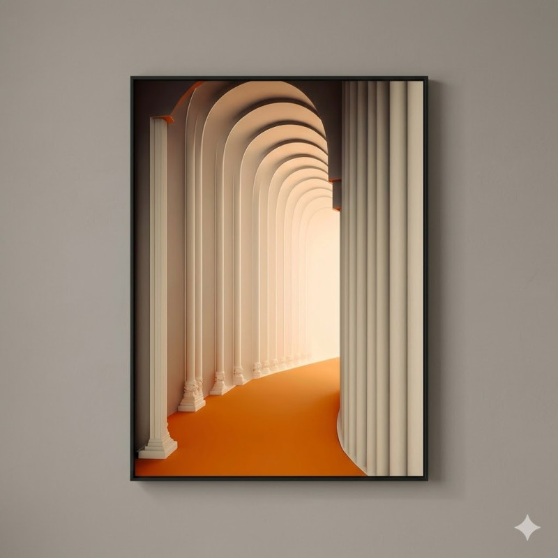 Tableau Mural Lumineux Arche – Motif Corridor de Lumière 60x80 cm