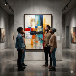 Tableau Décoratif Mural Abstrait Géométrique Coloré 60x80 cm