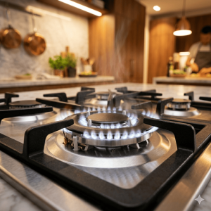 Cuisinière à gaz 90x60 cm,5 brûleurs Toshiba - TBA-36LMG5G089KS Cuisinière à gaz 90x60 cm,5 brûleurs Toshiba - TBA-36LMG5G089KS