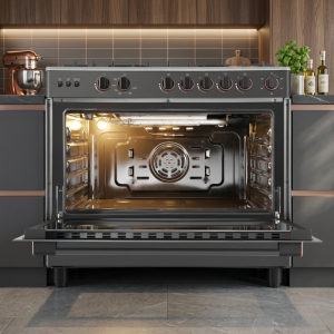 Cuisinière à gaz 90x60 cm,5 brûleurs Toshiba - TBA-36LMG5G089KS Cuisinière à gaz 90x60 cm,5 brûleurs Toshiba - TBA-36LMG5G089KS