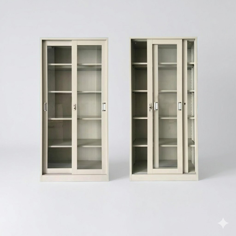 Armoire de Bureau – Casier de Rangement Moderne Semi-Vitré