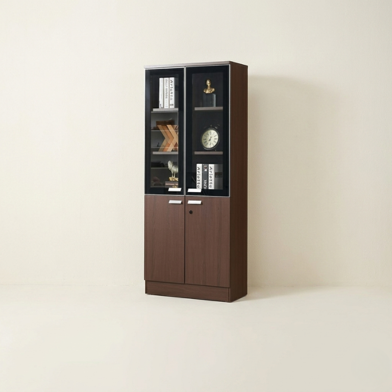 Armoire de Bureau Semi-Vitrée 2 Portes - 80x40x200