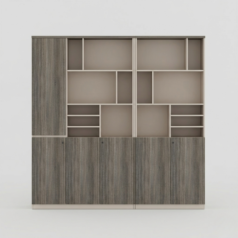 Bibliothèque – Rangement Design Bicolore pour Intérieurs Modernes