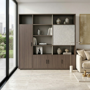 Système de Rangement Modulable Grand Format en Bois Naturel