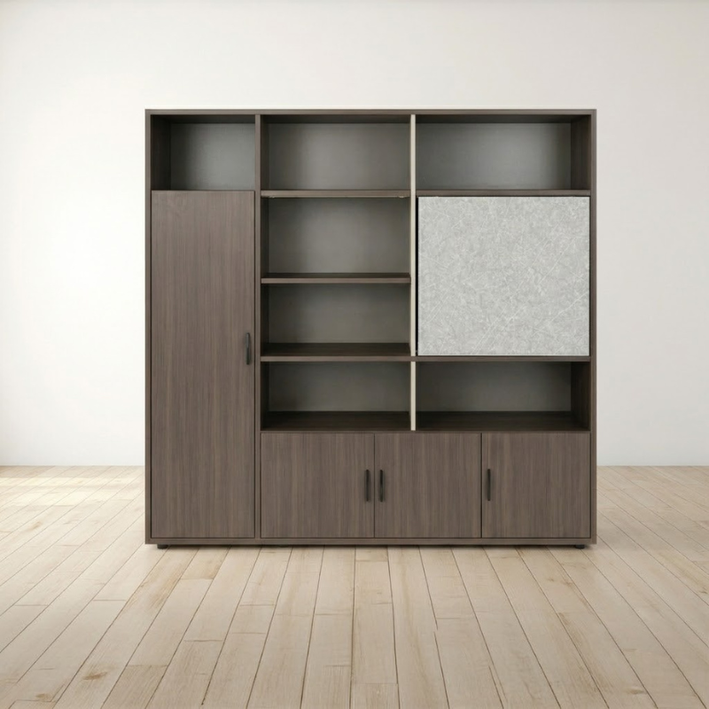 Système de Rangement Modulable Grand Format en Bois Naturel