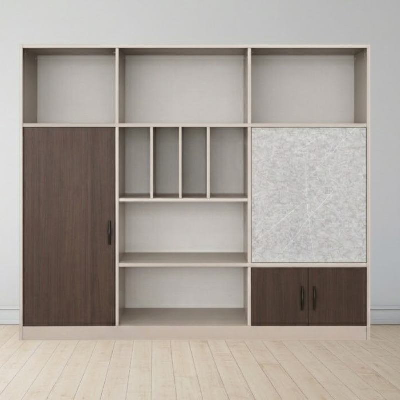Système de Rangement Modulaire en Bois Naturel - 2400 x 400 x 2000
