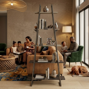 Étagère bibliothèque pyramidale industrielle 5 niveaux