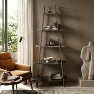 Étagère de Rangement Style Échelle en Bois et Métal 5 niveaux