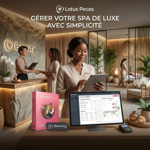 Logiciel de caisse pour Salon de bien-être - Lotus Pecas Beauty (Licence 3 ans)