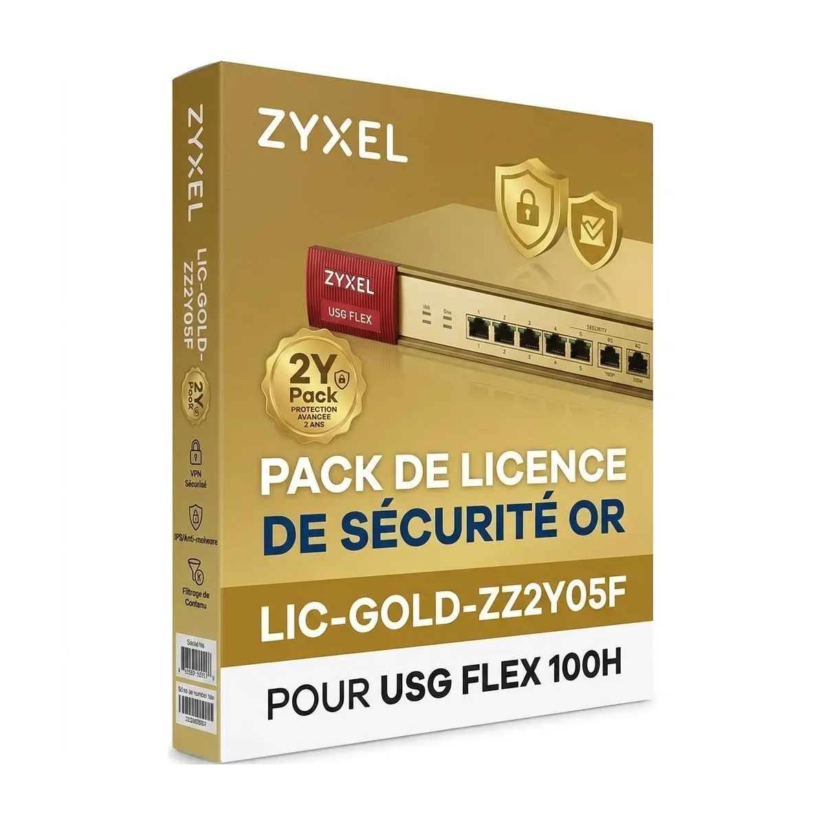 Pack de Licence de Sécurité Gold pour USG FLEX 100H Zyxel LIC-GOLD-ZZ2Y05F