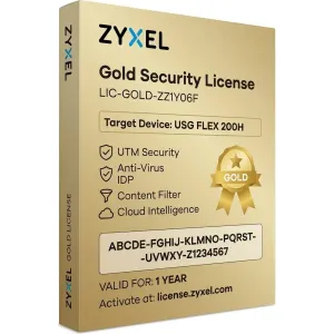 Licence de sécurité Gold pour USG FLEX 200H Zyxel LIC-GOLD-ZZ1Y06F