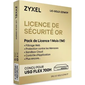 Pack de Licence de Sécurité Gold pour USG FLEX 700H Zyxel LIC-GOLD-ZZ1M17F