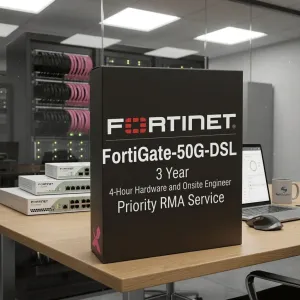 FortiGate-50G-DSL – Service RMA prioritaire avec livraison du matériel sous 4 heures et intervention d'un ingénieur sur site