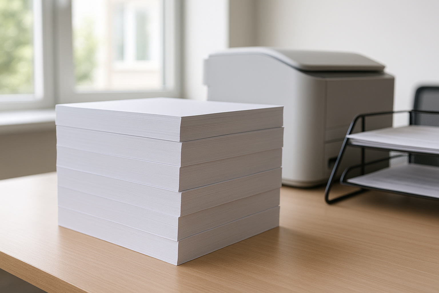Ramettes de papier A4 pour impression bureautique en entreprise