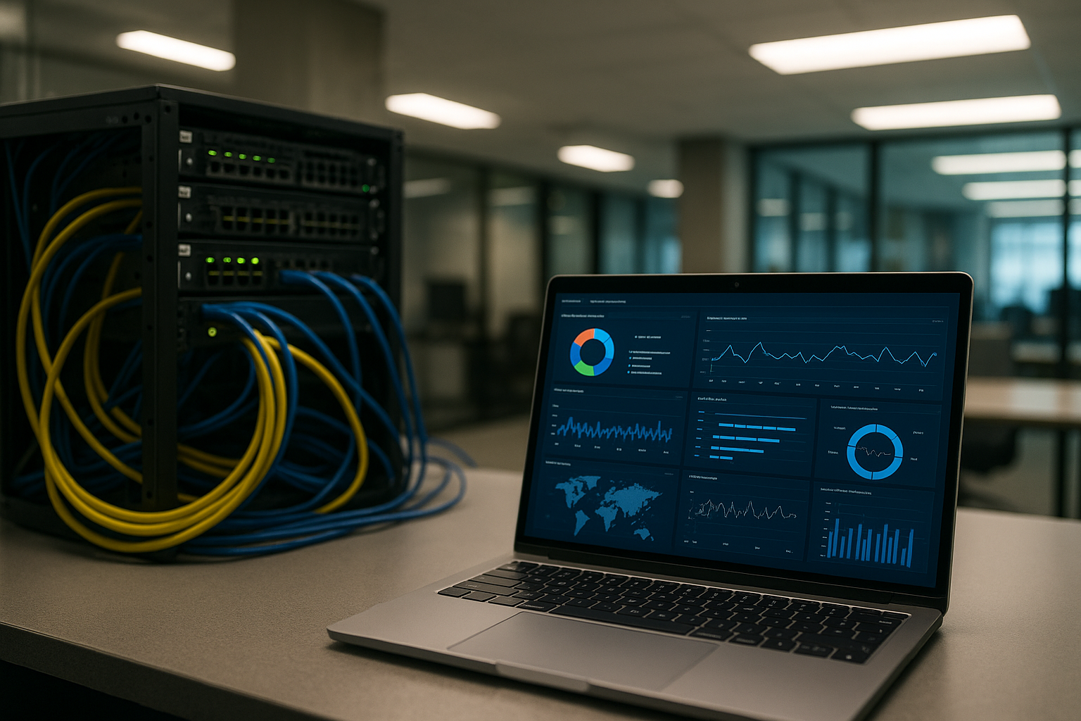 Poste de travail IT illustrant la sécurité informatique EDR et XDR en entreprise