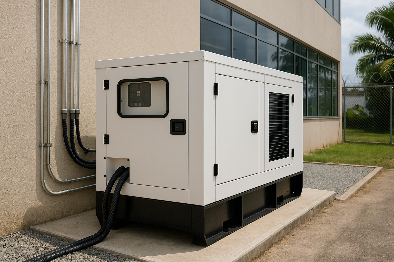 Groupe électrogène diesel installé pour alimenter un site professionnel à Abidjan